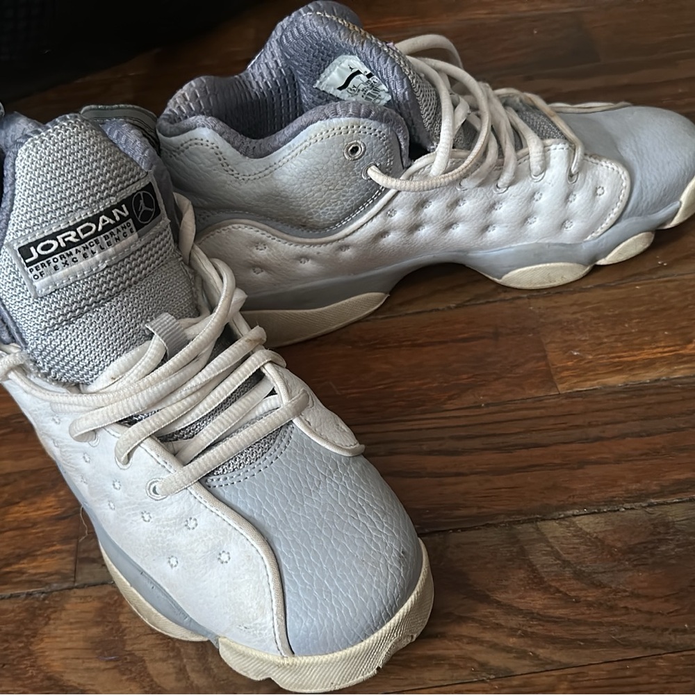 Jordan Light Gray and Cream Sneakers